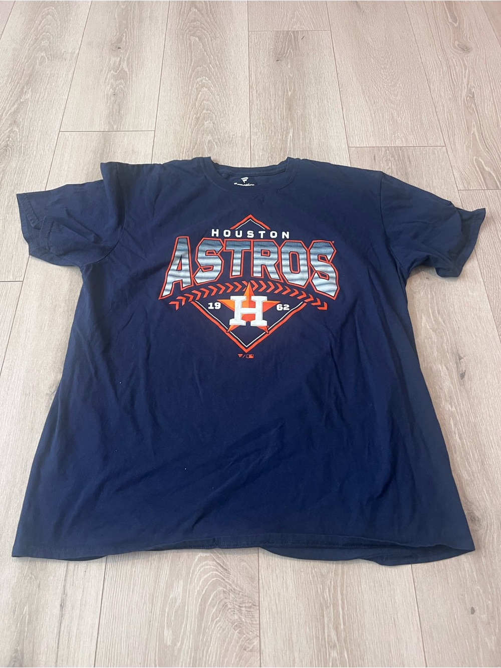 Fantastic Fawn Navy Blue Houston Astros Graphic Tee with Orange Accents